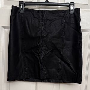Free people Leather like mini skirt